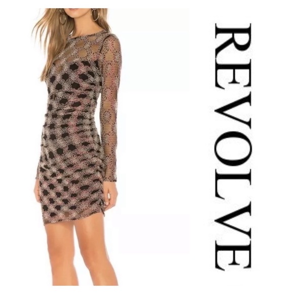 Revolve Clothing black/red milana mini dress. EUC bodycon lace sheer lined.Small - Picture 1 of 6